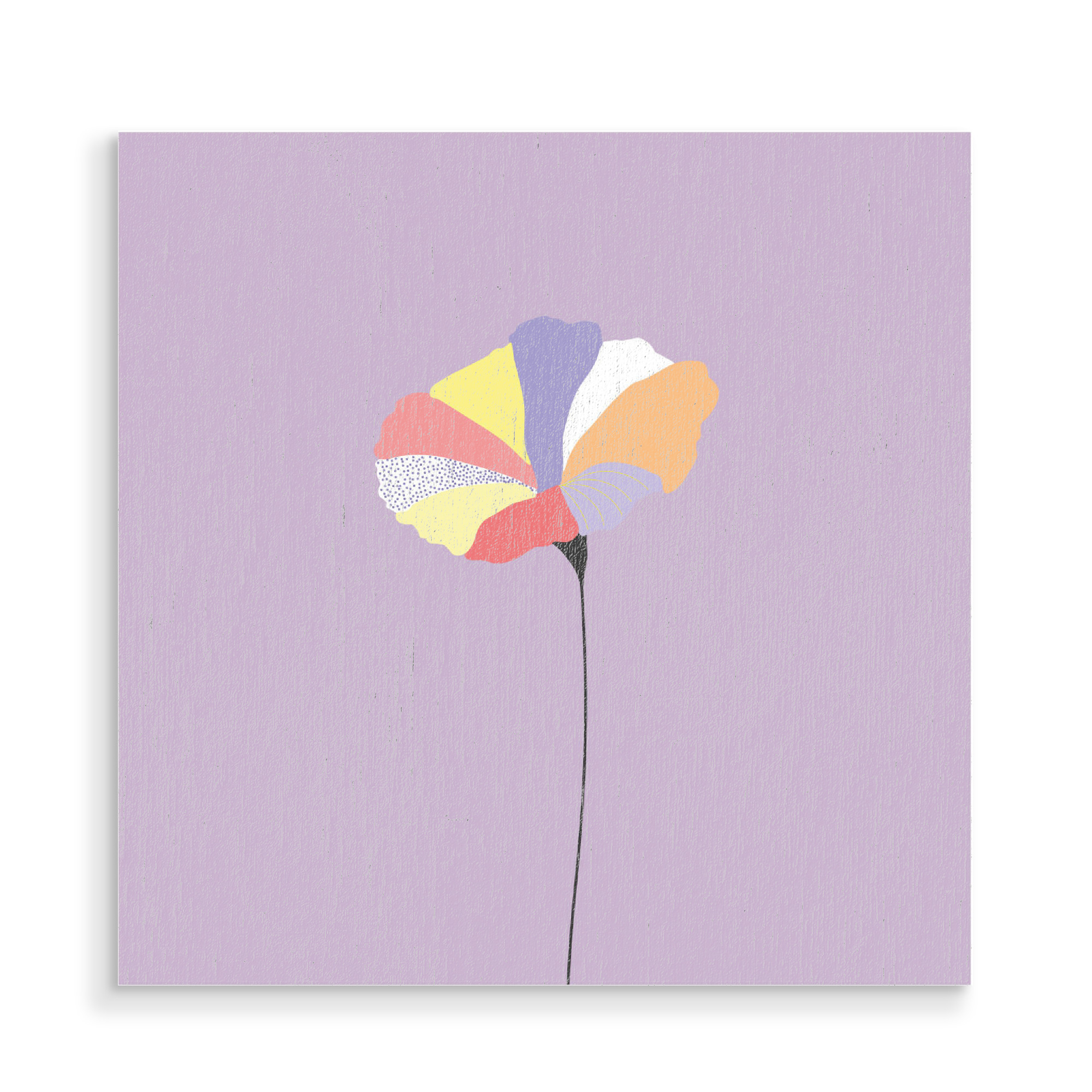 Holzbild "Mohnblume colourful" artboxONE - Abstrakt - Mohnblume,Bunt,Color,Illustration,Abstrakt,Abstract,Fineline