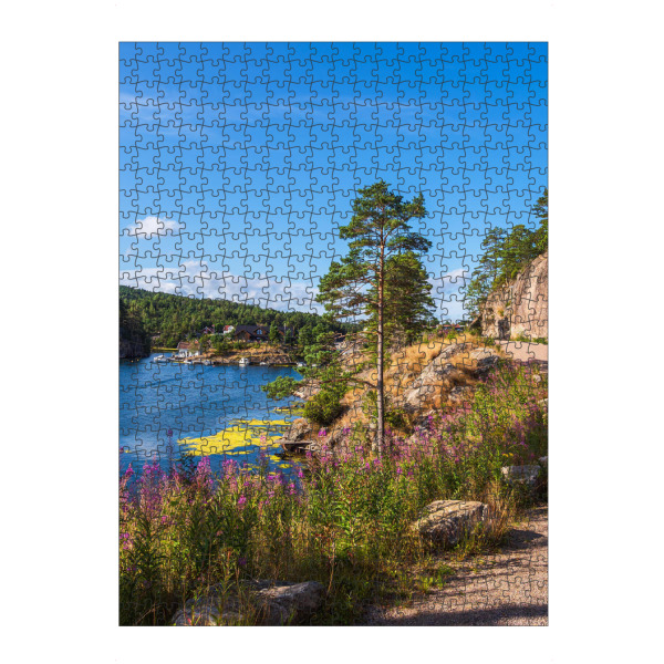 Puzzle Ravensburger "Baum und Bucht bei Søgne" artboxONE - Natur,Reise,Reise / Strand und Meer,Reise / Länder