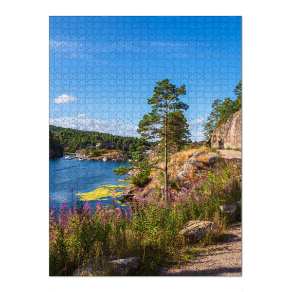 Puzzle Ravensburger "Baum und Bucht bei Søgne" artboxONE - Natur,Reise,Reise / Strand und Meer,Reise / Länder