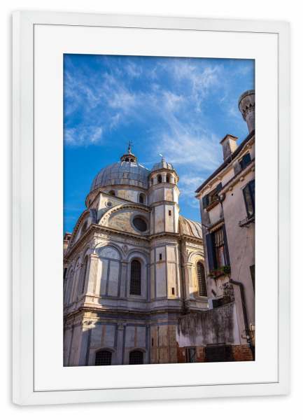 Poster mit Rahmen weiß "Historische Gebäude, Venedig" artboxONE - Reise,Architektur,Städte / Venedig