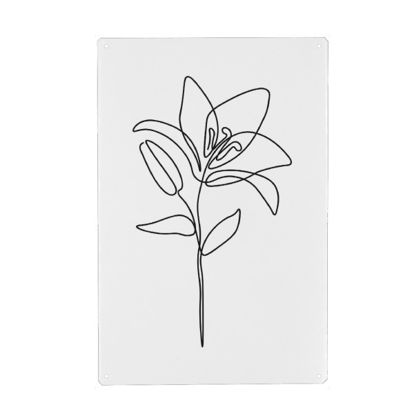 Metall Poster "Einzeilige Lilienblume druckbar" artboxONE - Floral