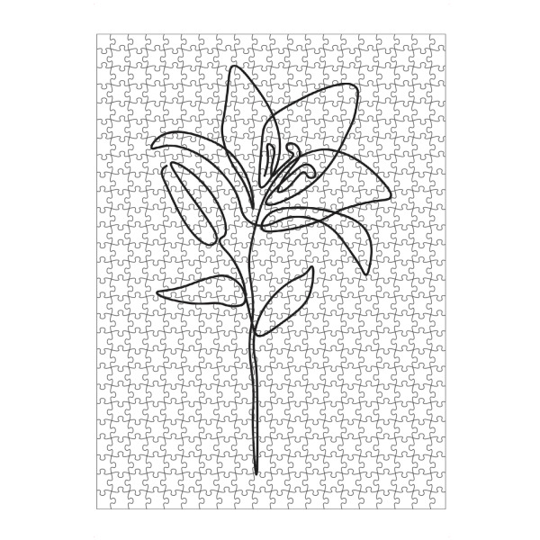 artboxONE Puzzle "Einzeilige Lilienblume druckbar" artboxONE - Floral