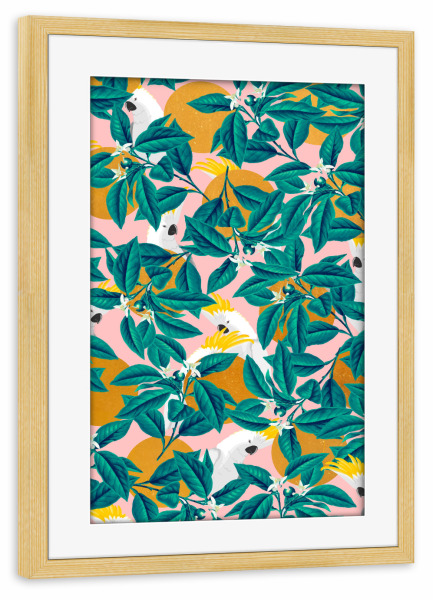 Poster mit Rahmen kiefer "Inselmuster" artboxONE - Floral,Tiere