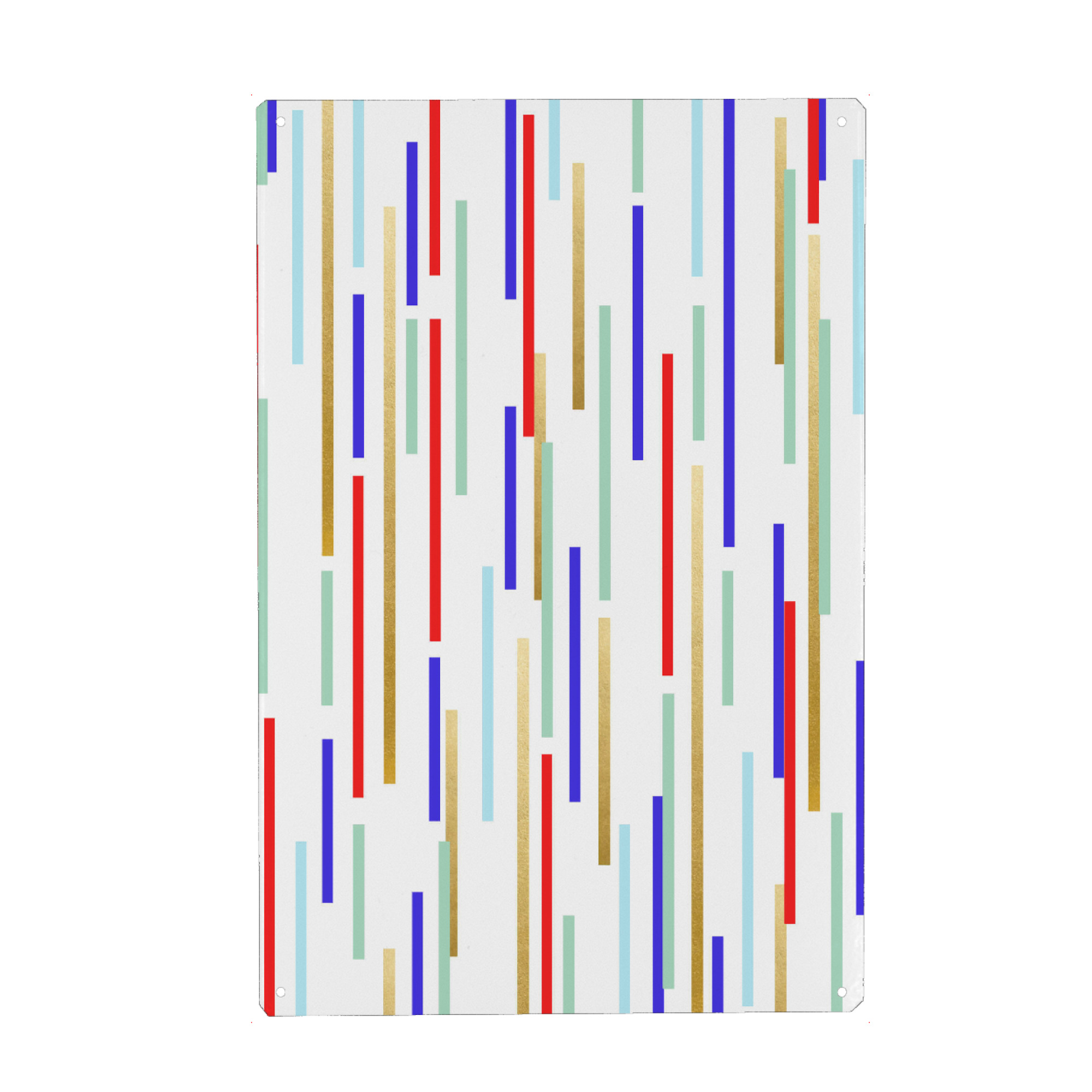 Metall Poster "Bunte Feier" artboxONE - Abstrakt - Grafik,Acryl,Andere,Muster,Abstrakt,Gold,Golden,Linien,Geometrisch,Bunt - Blechschild