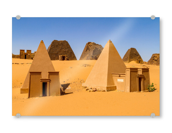 Acrylglasbild "Die Pyramiden bei Meroe" artboxONE - Architektur,Reise / Afrika - Pyramide,Pyramiden,Sudan,Meroe,Nubien,Wüste,Sahara,Afrika,Pharao