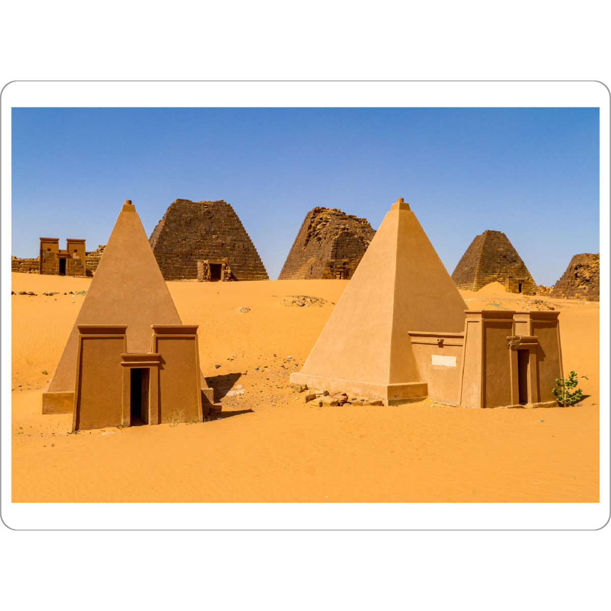 Tischset "Die Pyramiden bei Meroe" artboxONE - Architektur,Reise / Afrika - Pyramide,Pyramiden,Sudan,Meroe,Nubien,Wüste,Sahara,Afrika,Pharao