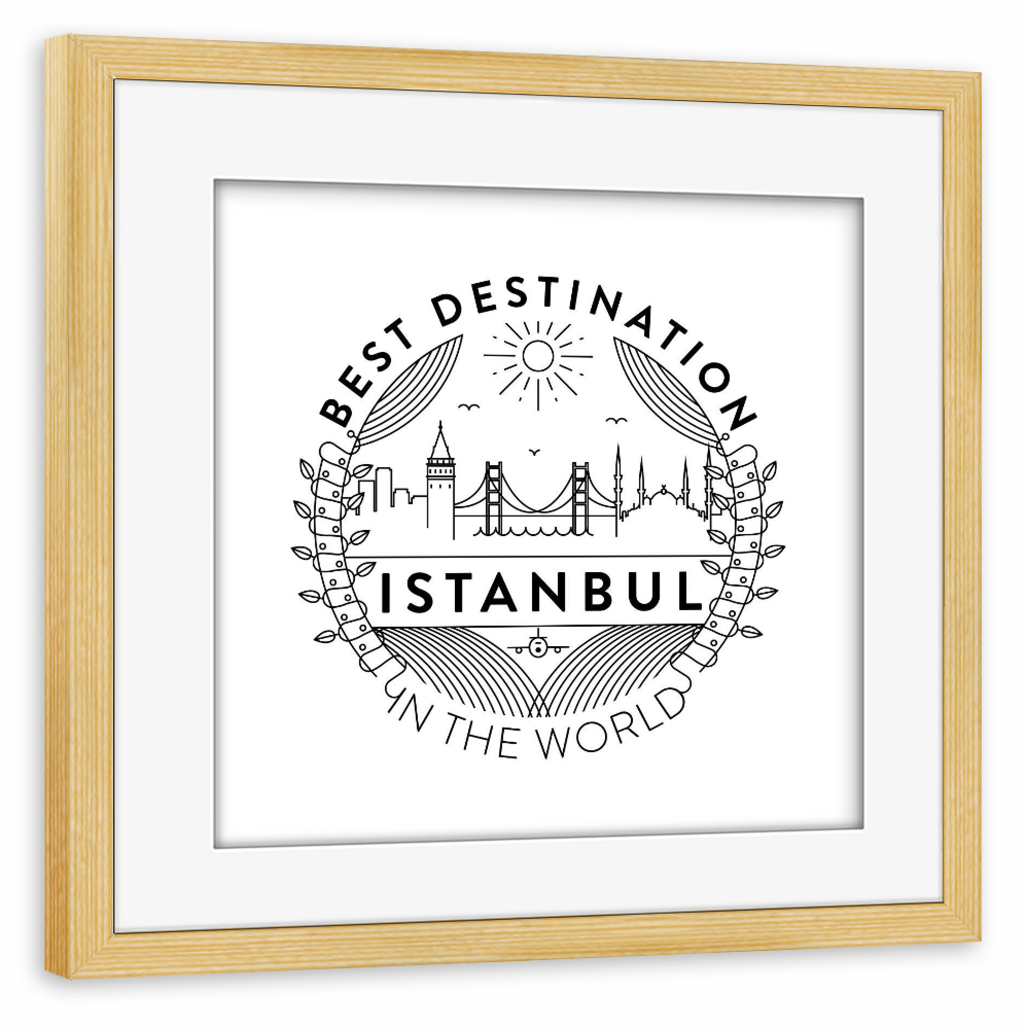 Poster mit Rahmen kiefer "Istanbul-Abzeichen" artboxONE - Reise,Städte / Istanbul