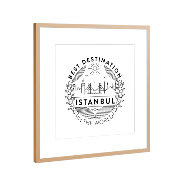 Poster mit Rahmen Kupfer "Istanbul-Abzeichen" artboxONE - Reise,Städte / Istanbul