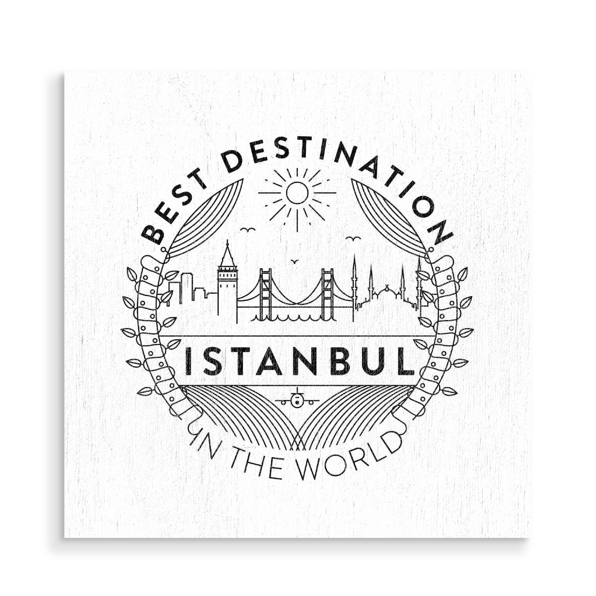 Holzbild "Istanbul-Abzeichen" artboxONE - Reise,Städte / Istanbul