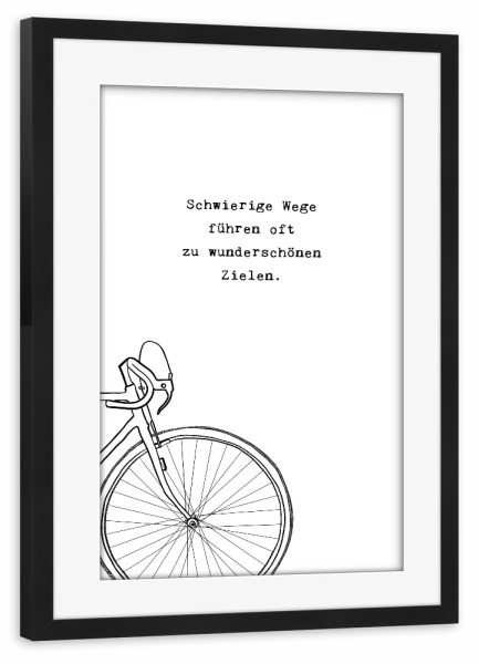 Poster mit Rahmen schwarz "Wunderschöne Ziele" artboxONE - Typografie,Schwarzweiß,Sport,Lehrersprüche
