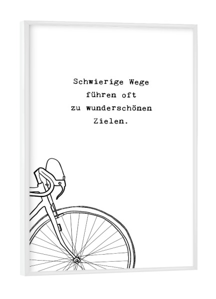 Poster mit weißem Rahmen "Wunderschöne Ziele" artboxONE - Typografie,Schwarzweiß,Sport,Lehrersprüche