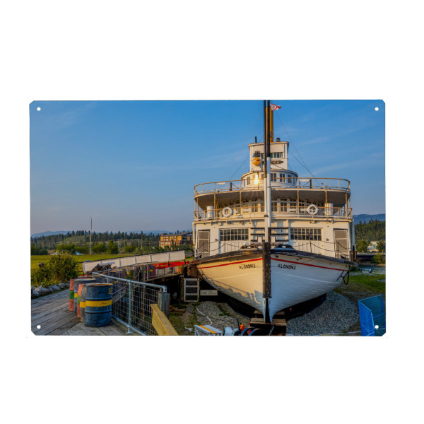 Holzbild "Der Schaufelraddampfer Klondike" artboxONE - Architektur,Reise / Länder - Kanada,Yukon,Klondike,Schaufelraddampfer,Schiff,Whitehorse