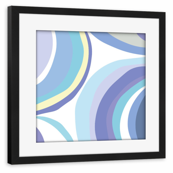 Poster mit Rahmen schwarz "Regenbogen Blautöne" artboxONE - Abstrakt - Regenbogen,Rainbow,Blue,Abstract,Abstrakt,Illustration,Art,Kunst