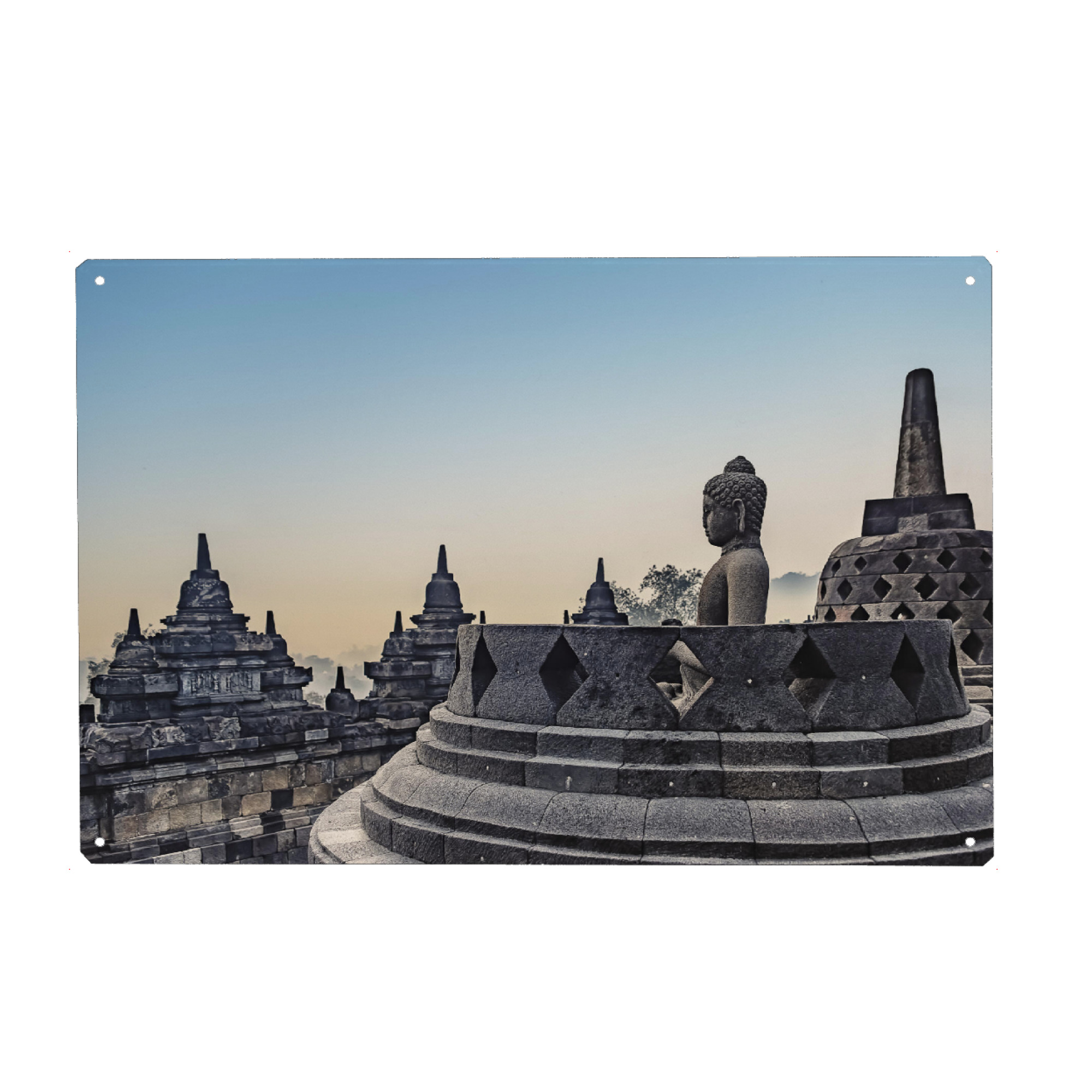 Holzbild "Borobudur-Statue" artboxONE - Städte,Reise,Architektur,Reise / Asien,Reise / Länder