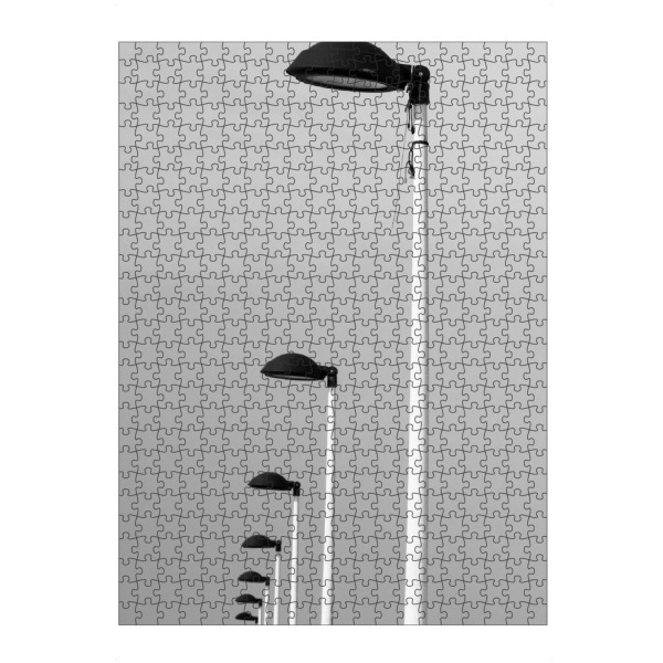 Puzzle Ravensburger "Es werde Licht" artboxONE - Städte,Schwarzweiß,Architektur - Beleuchtung,Straßenlaternen,Schwarz,Weiß,Schwarz-weiß