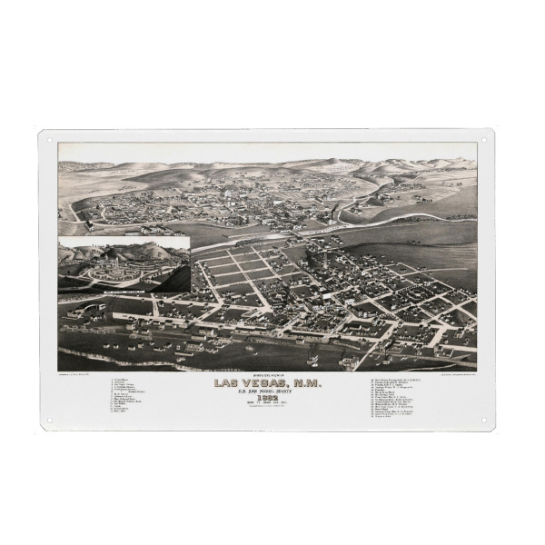 Holzbild "Las Vegas-New Mexico" artboxONE - Städte,Kartografie