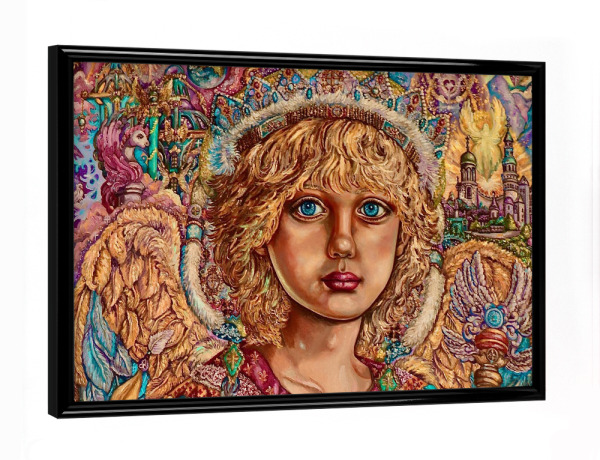 Poster mit schwarzem Rahmen "Angel Hodiel" artboxONE - Menschen,Weihnachten - Gott,Schöpfung,Fantasie,Religion,Engel,Bunt