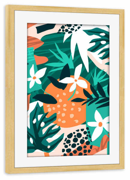 Poster mit Rahmen kiefer "Orange abstrakte Abbildung" artboxONE - Natur,Floral,Abstrakt