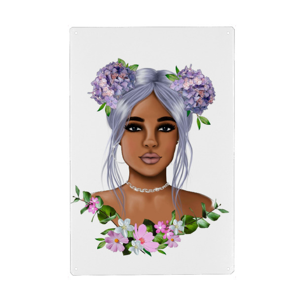 Holzbild "Blumenmädchen Portrait" artboxONE - Floral,Liebe,Fashion,Für Mama,Lustig