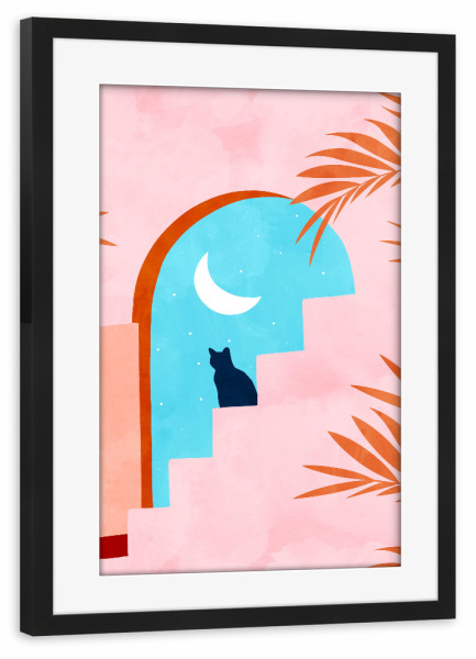 Poster mit Rahmen schwarz "Katrospektion" artboxONE - Tiere,Architektur,Geometrie