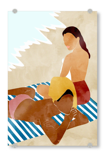 Acrylglasbild "Strand-Freunde" artboxONE - Menschen