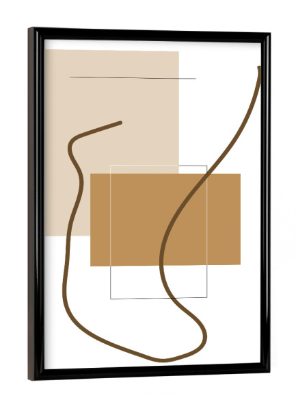 Poster mit schwarzem Rahmen "Graphic art beige" artboxONE - Abstrakt,Geometrie - Beige,Schwarz,Black,White,Weiß,Abstrakt,Abstract,Geometrie