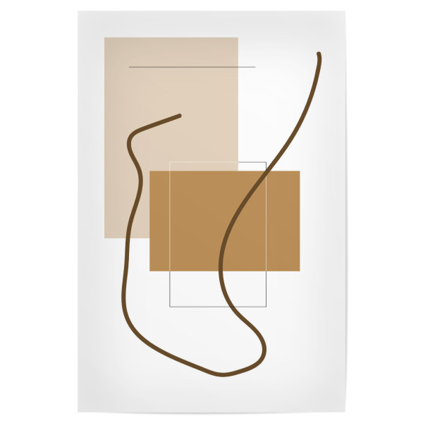 Poster 30x20 cm "Graphic art beige" artboxONE - Abstrakt,Geometrie - Beige,Schwarz,Black,White,Weiß,Abstrakt,Abstract,Geometrie