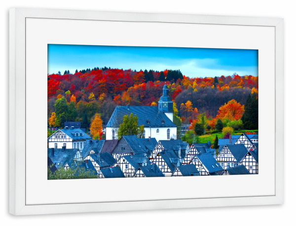 Poster mit Rahmen weiß "Freudenberg, Westfalen" artboxONE - Städte,Reise,Architektur