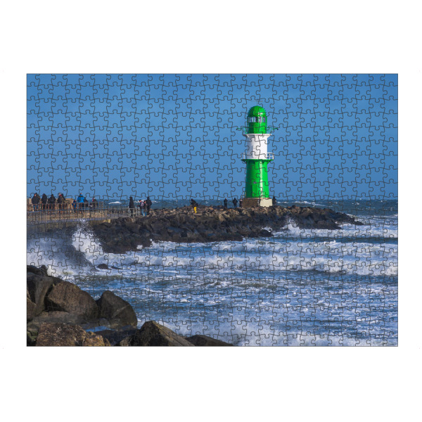 artboxONE Puzzle "Mole, Mollenturm und Wellen" artboxONE - Natur,Reise,Architektur,Reise / Strand und Meer