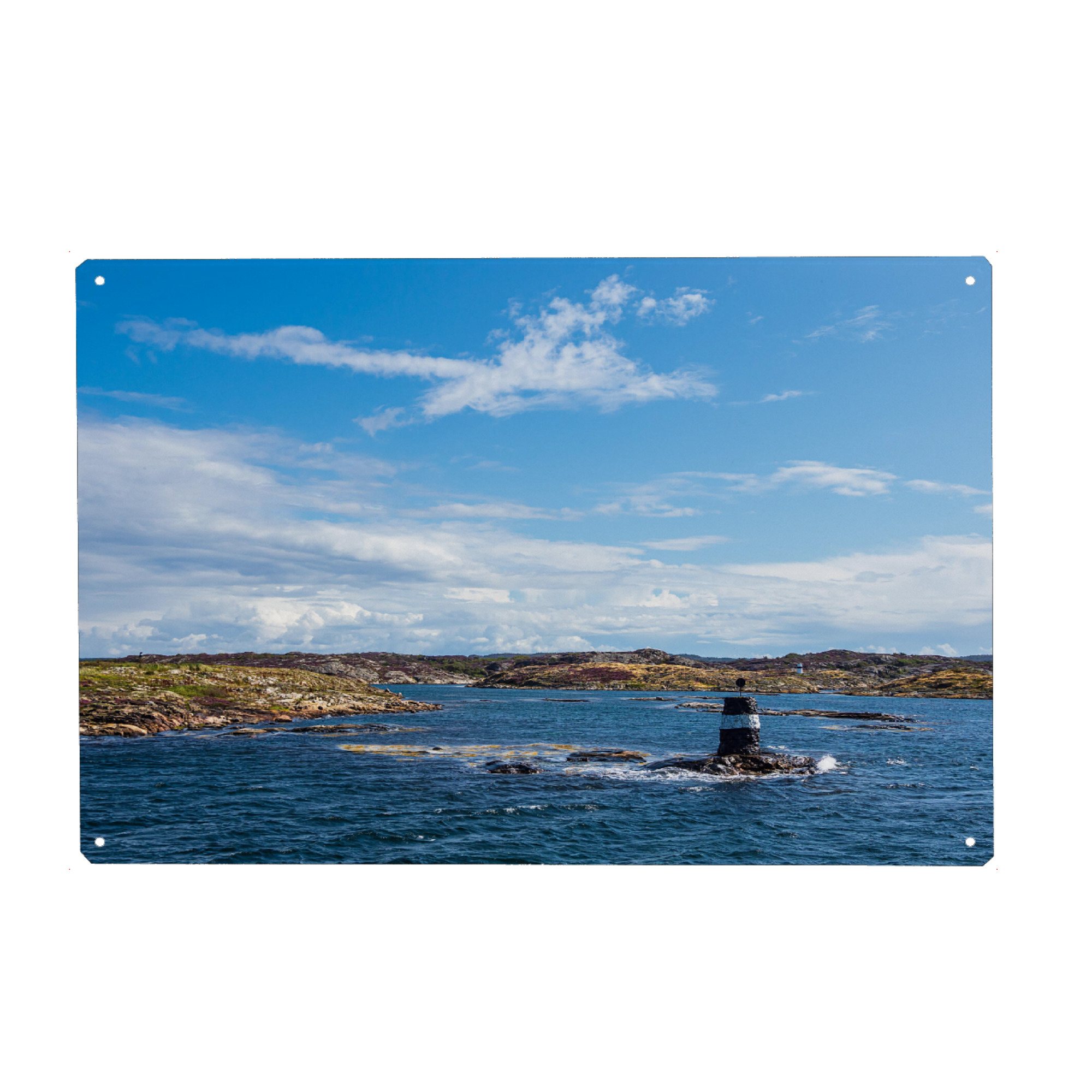 Holzbild "Leuchtfeuer und Schäreninsel" artboxONE - Natur,Reise,Architektur,Reise / Strand und Meer,Reise / Länder