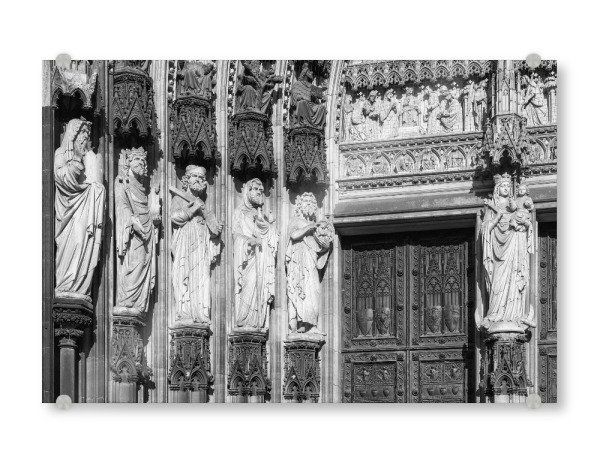 Acrylglasbild "Kölner Dom - die Westfassade" artboxONE - Städte / Köln,Schwarzweiß,Architektur
