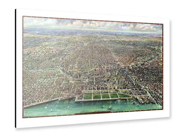 Alu-Dibond "Mapa antiguo de Chicago" 30x20 cm artboxONE