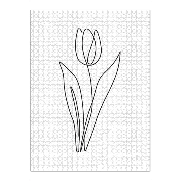 Puzzle Ravensburger "Einzeilige Blume" artboxONE - Floral - Blume,Pflanze,Botanisch,Blumen,Minimalistisch,Einfach,Tulpe,Art,One,Line - Bild blume