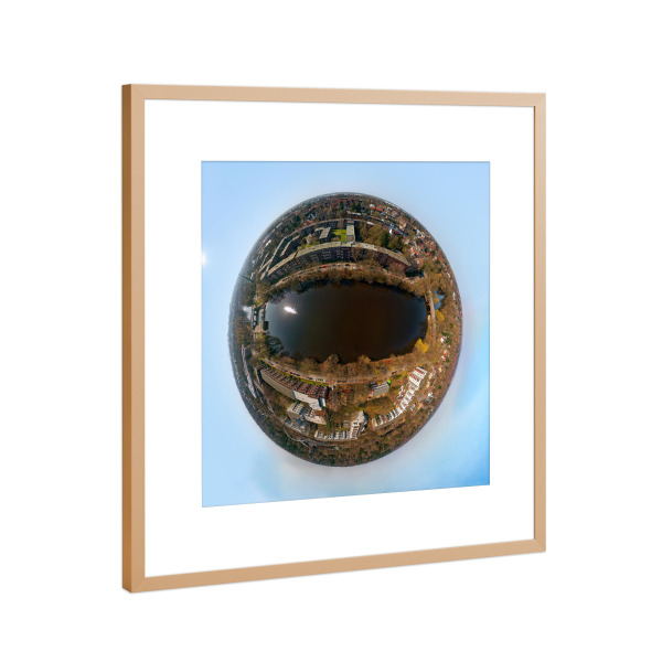 Poster mit Rahmen Kupfer "Hamburg Alster-Schleuse; high" artboxONE - Städte,Städte / Hamburg,Natur,Reise,Architektur