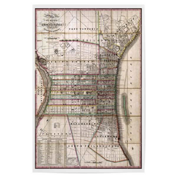 Poster 30x20 cm "Alte Karte von Pennsylvania-b" artboxONE - Kartografie - Karte,Plan,Jahrgang,Antik,Retro,Alt,Karten,Karte der welt,Illustration