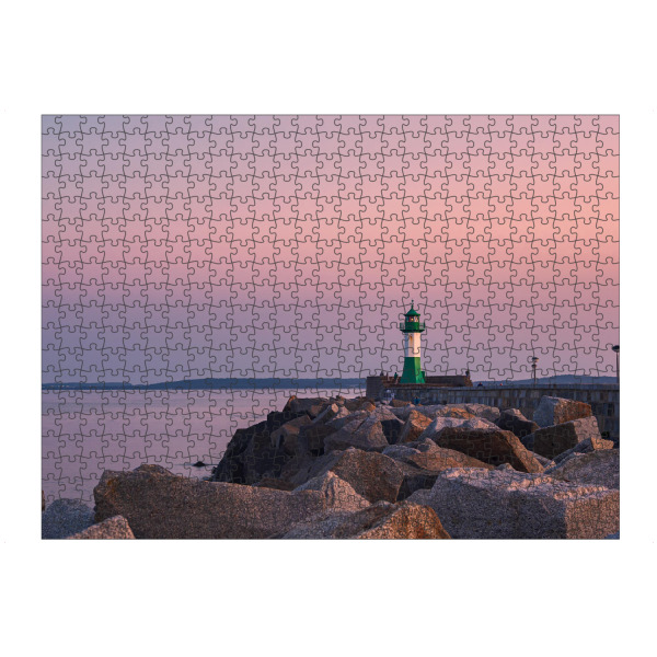 artboxONE Puzzle "Steine, Mole und Turm" artboxONE - Natur,Reise,Architektur,Reise / Strand und Meer