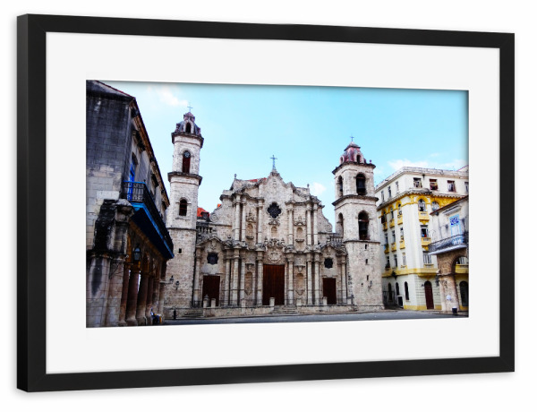 Poster mit Rahmen schwarz "Die Kathedrale von Havanna" artboxONE - Reise,Architektur,Reise / Länder