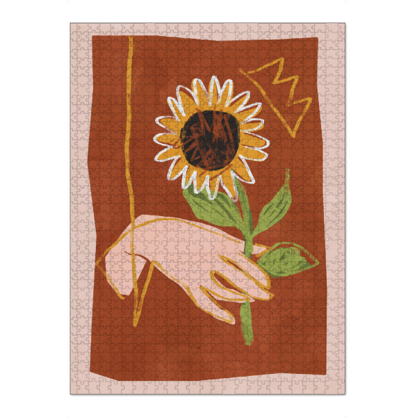 Puzzle Ravensburger "Abstrakte Sonnenblume" artboxONE - Natur,Floral,Abstrakt