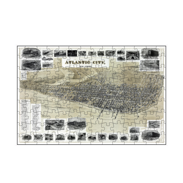 artboxONE Puzzle "Atlantic City, New Jersey" artboxONE - Kartografie - Karte,Retro,Bildlich,Alt,Farbe,Flach,Weltkarte,Reise,Atlantikstadt