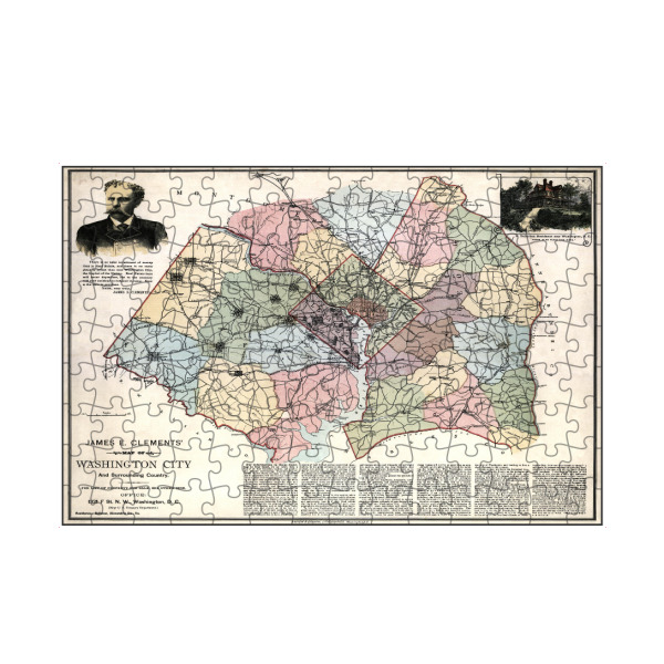 artboxONE Puzzle "Karte von Washington City" artboxONE - Kartografie - Karte,Retro,Jahrgang,Bildlich,Alt,Farbe,Weltkarte,Reise,Washington,Amerika