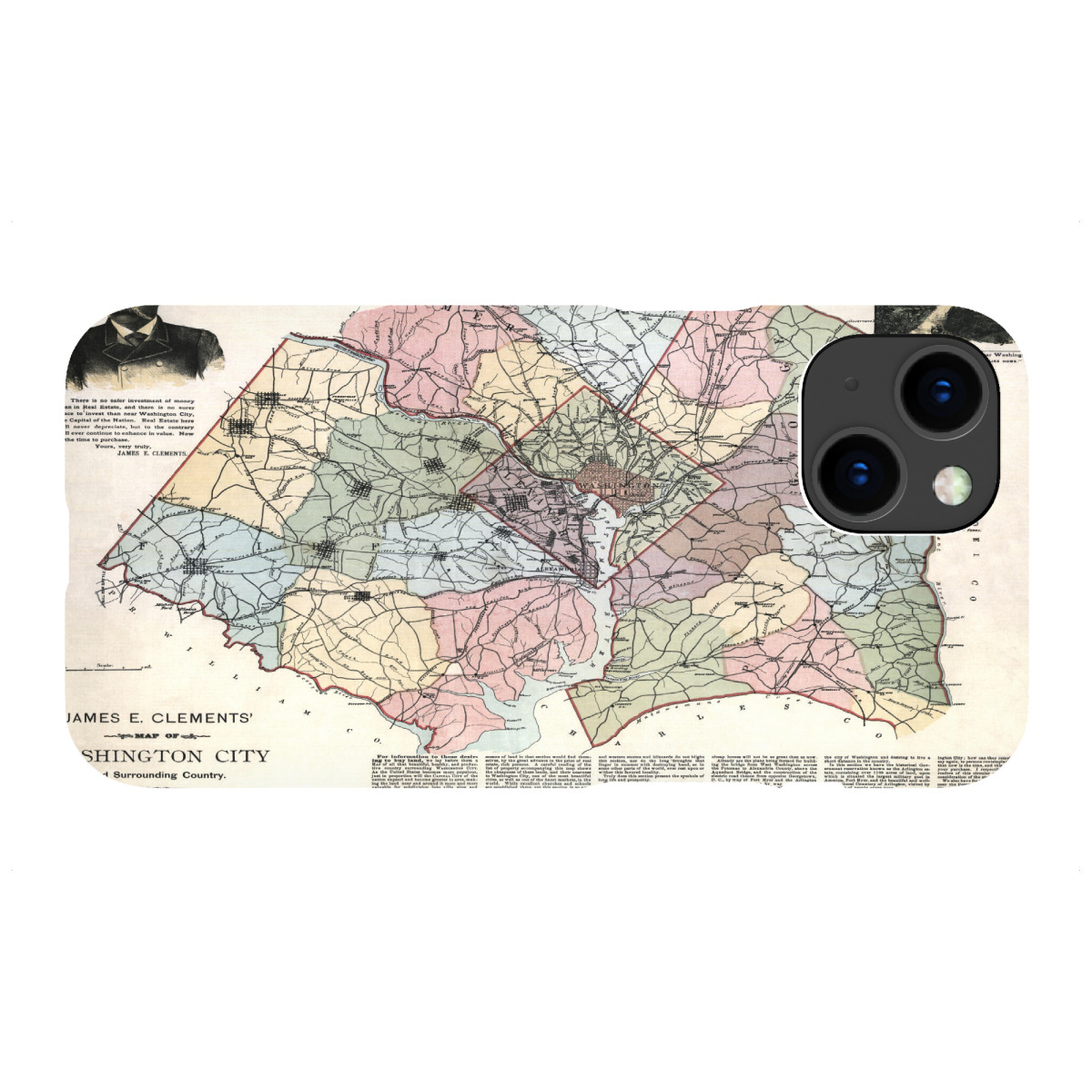 "Karte von Washington City"für iPhone - Premium-Case Handyhülle artboxONE