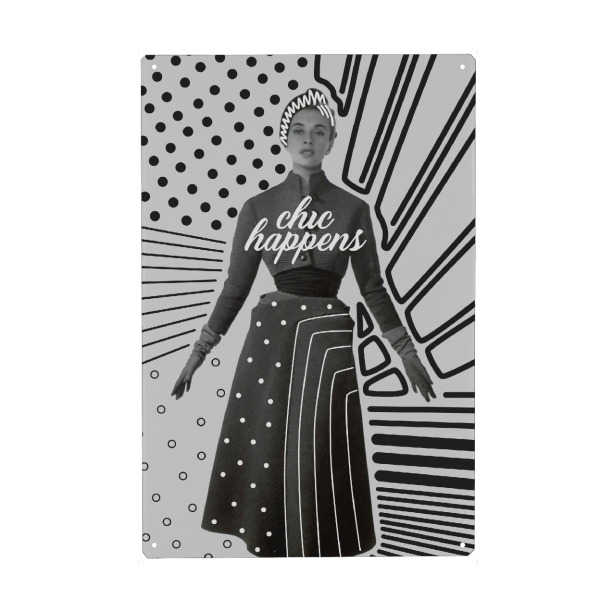 Metall Poster "Lassen Sie Chic geschehen" artboxONE - Menschen,Schwarzweiß,Fashion