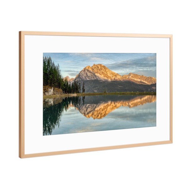 Poster mit Rahmen Kupfer "Watzmann Spiegelung" artboxONE - Natur,Reise