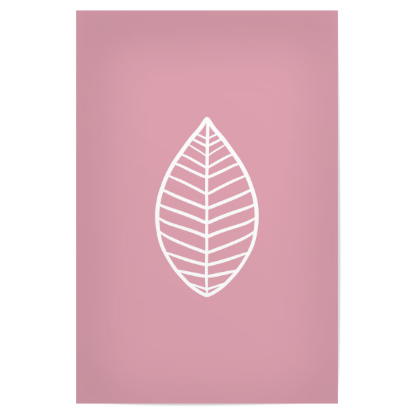Poster "Blatt auf Pastell Rosa" artboxONE - Natur,Floral,Abstrakt,Geometrie