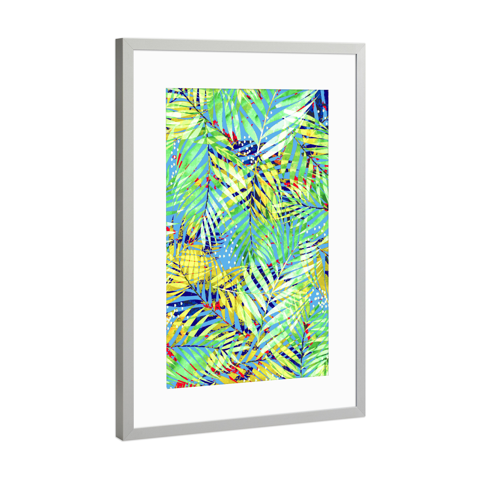 Poster mit Rahmen Silber "Winterpalme" artboxONE - Natur