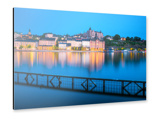 Alu-Dibond "Stockholm bei Nacht, Schweden" 30x20 cm artboxONE