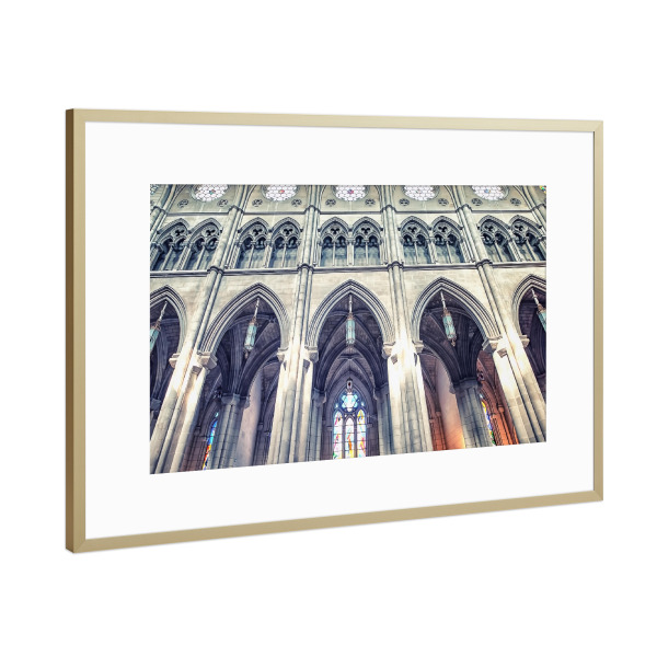 Poster mit Rahmen Gold "Säulen der Kathedrale" artboxONE - Städte,Reise,Architektur,Reise / Länder,Städte / Weitere