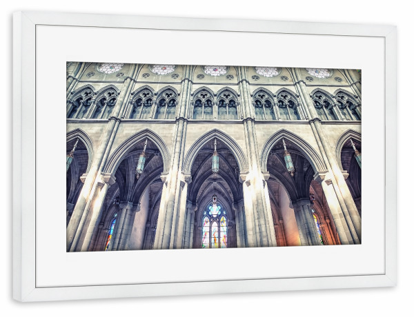 Poster mit Rahmen weiß "Säulen der Kathedrale" artboxONE - Städte,Reise,Architektur,Reise / Länder,Städte / Weitere