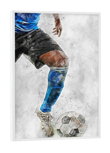 Poster mit weißem Rahmen "Football (matart)" artboxONE - Sport / Fußball - Fußball,Fußballer,Fußball,Spieler,Ball,Team,Sport