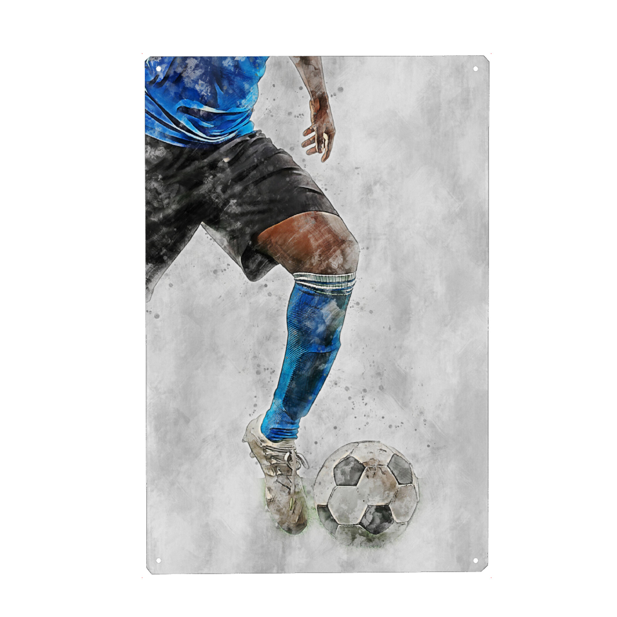 Metall Poster "Football (matart)" artboxONE - Sport / Fußball - Fußball,Fußballer,Fußball,Spieler,Ball,Team,Sport - Blechschild
